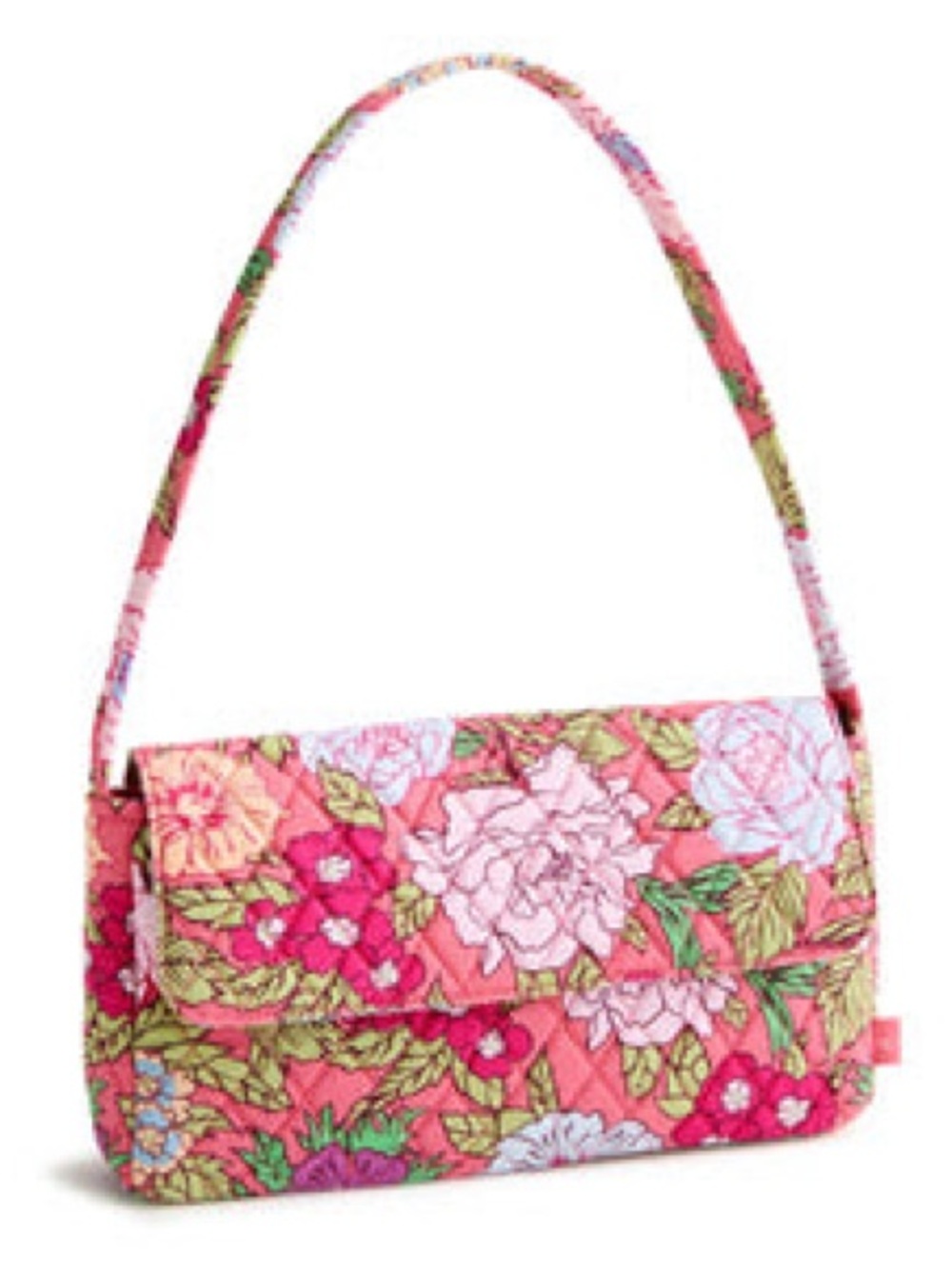 Vera Bradley Coral Pink Floral Quilted Shoulder Bag